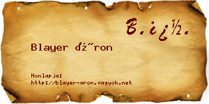 Blayer Áron névjegykártya