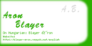 aron blayer business card